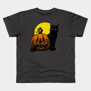 Still Life with Feline and Gourd Kids T-Shirt